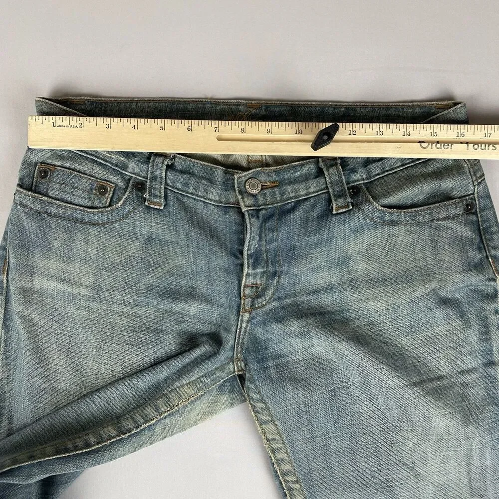 Bebe Carla Low Rise Straight Leg Jeans Women's 30 Light Blue Made USA Y2K